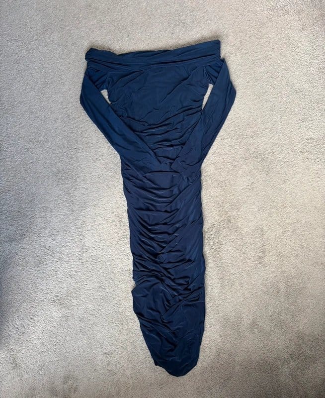 New Look Navy Ruched Midi Dress
