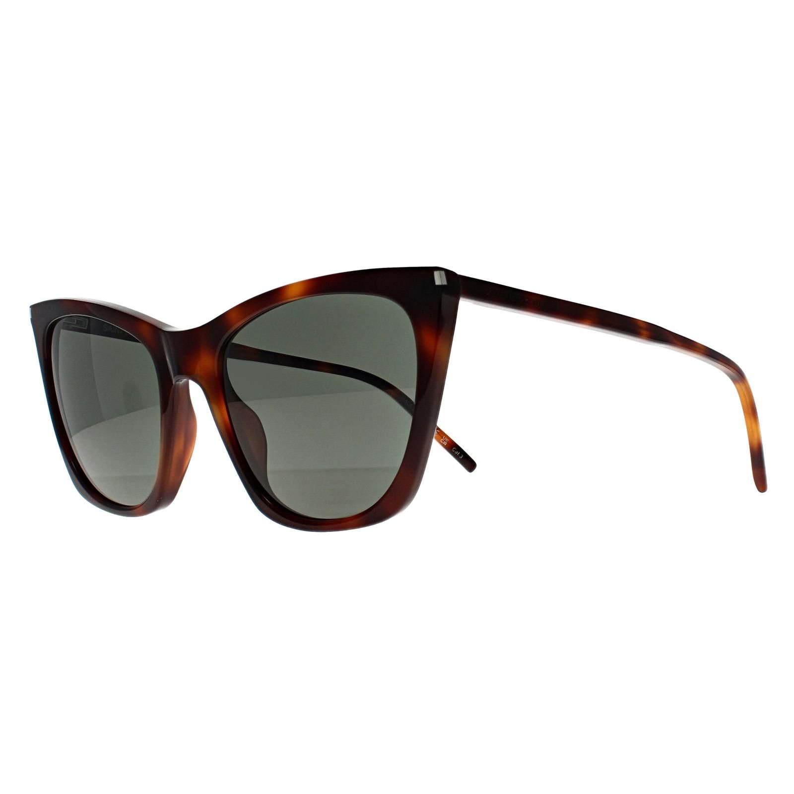 Saint Laurent Saint Laurent Women's Cat Eye Havana Grey SL 214 Kate Thin in Brown - 2