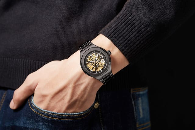 Anthony James Anthony James Men's Hand Assembled Limited Edition Sports Skeleton Watch in Black - 2