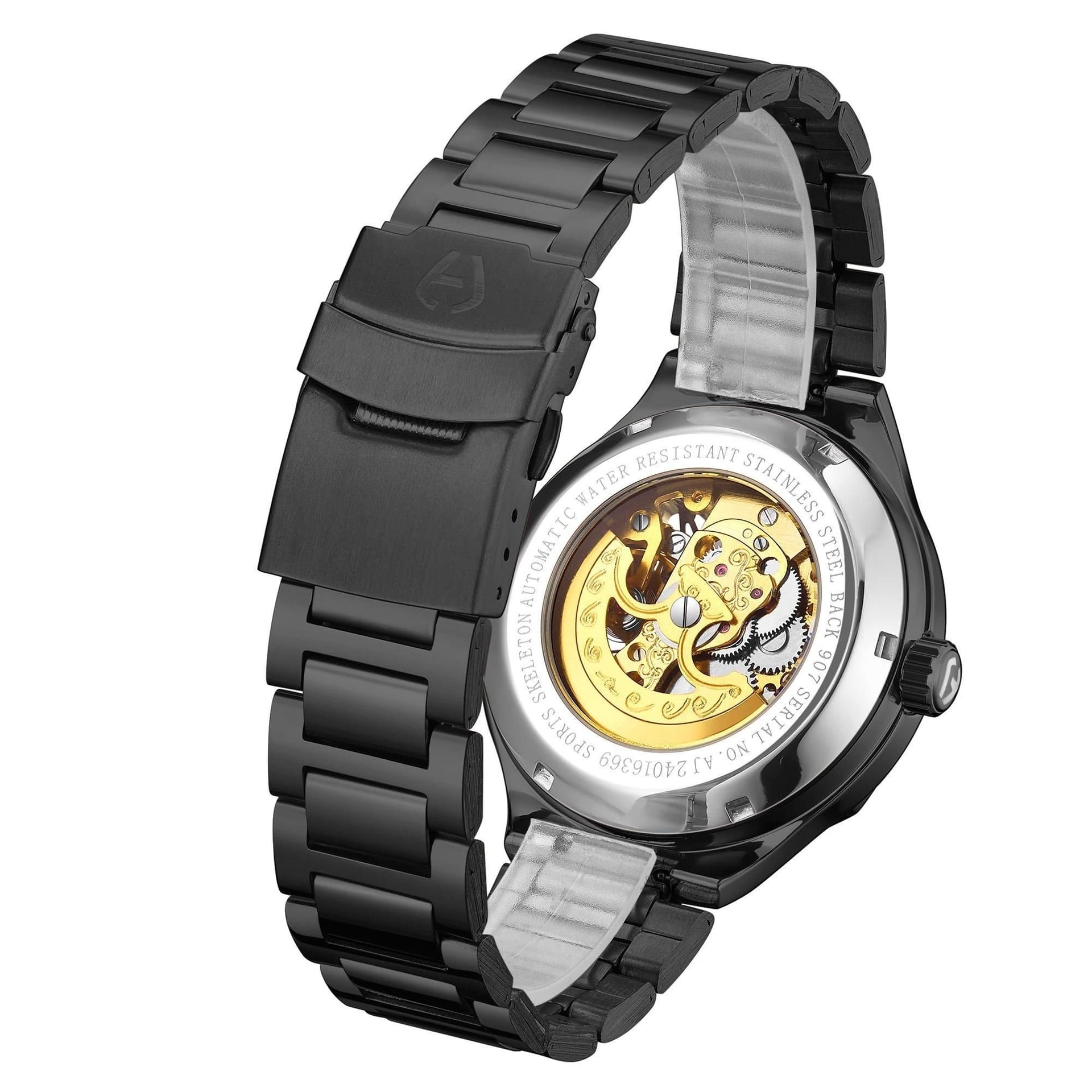 Anthony James Anthony James Men's Hand Assembled Limited Edition Sports Skeleton Watch in Black - 4