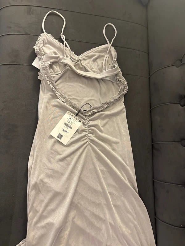 Bershka Bershka grey split backless maxi dress