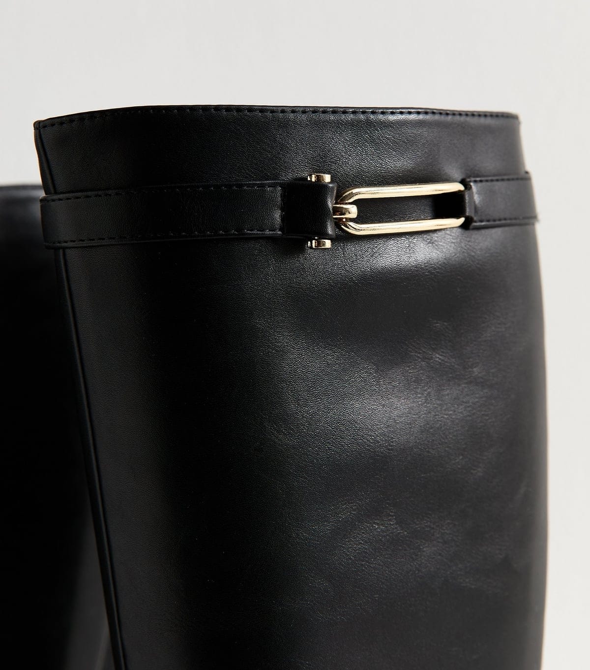 New Look Women's Wide Fit Black Faux Leather Knee High Boots Vegan New Look - 4