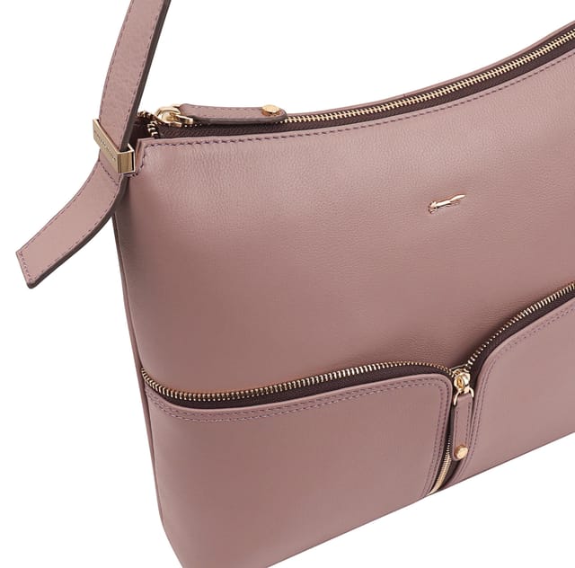 Paul Costelloe Paul Costelloe Women's Nazas Leather Shoulder Bag in Dusty Pink - 3