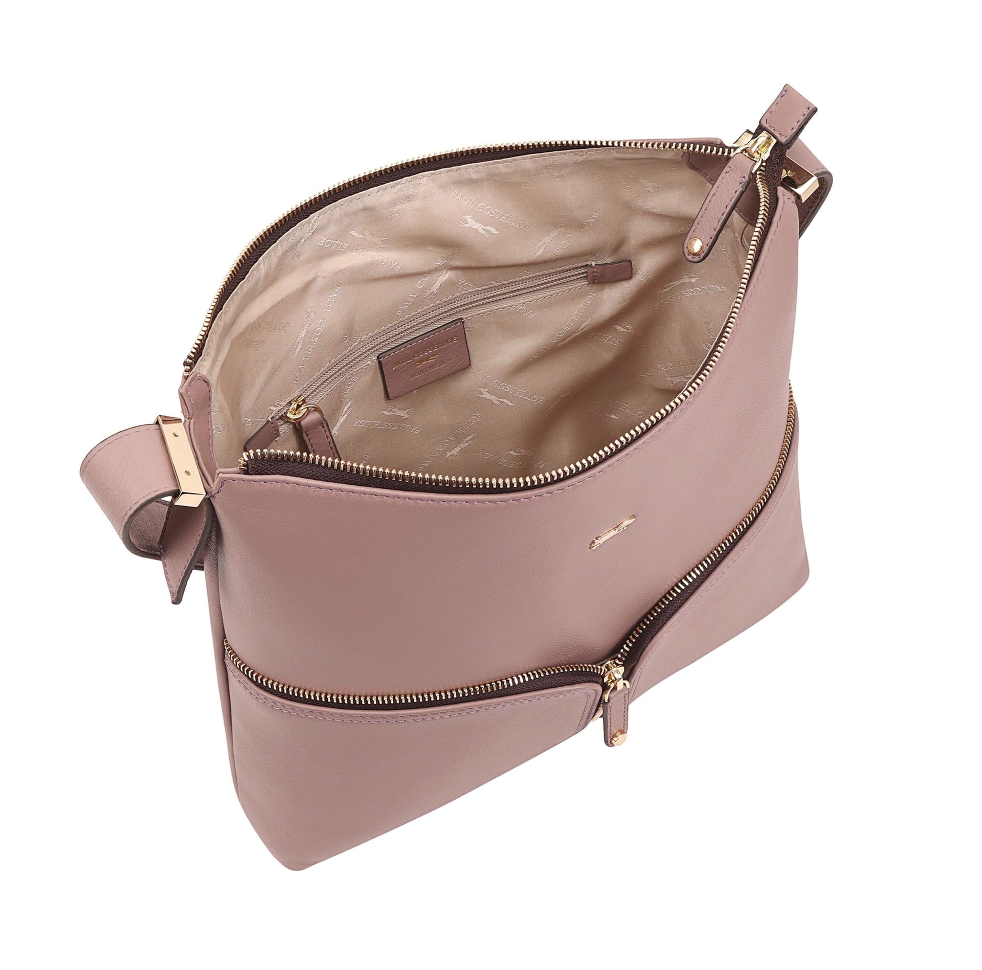 Paul Costelloe Paul Costelloe Women's Nazas Leather Shoulder Bag in Dusty Pink - 4