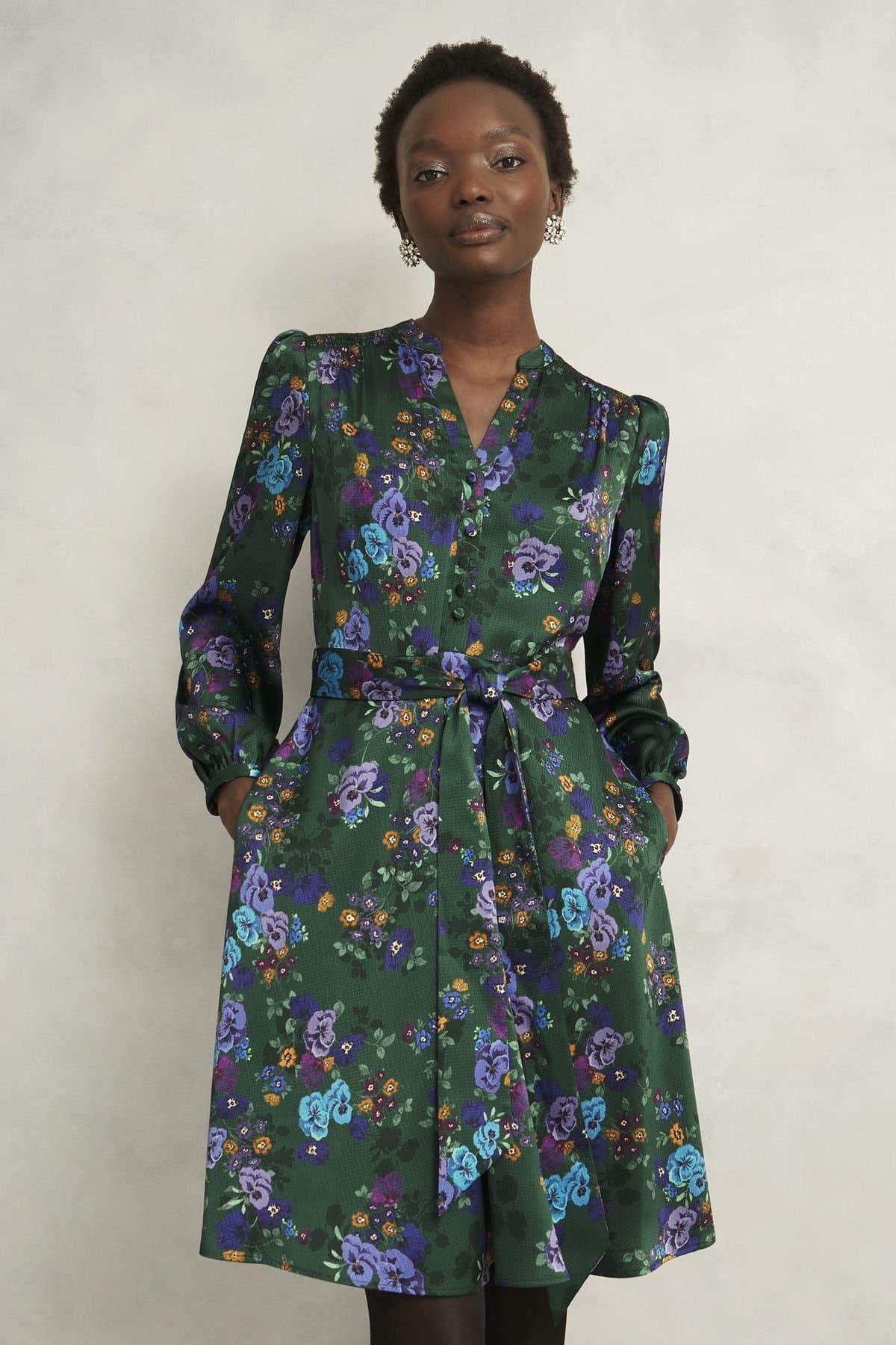 Hobbs London Hobbs London Women's FATIMA DRESS in Bottle Green