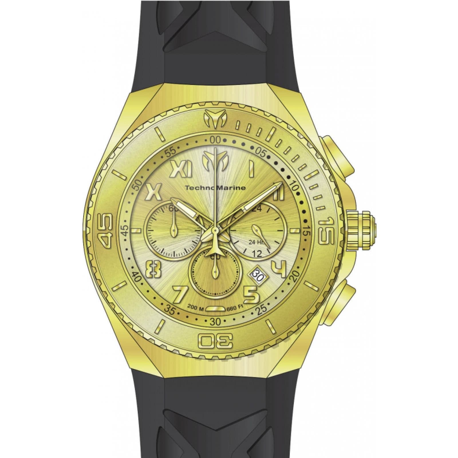 TechnoMarine TechnoMarine Men's TM-225005 Manta 48mm Quartz Watch in Gold