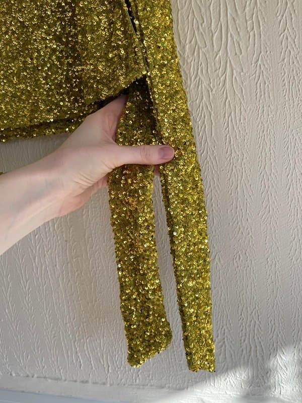 Never Fully Dressed Never fully dressed Lime Sequin Mini Jaspre skirt size UK 16