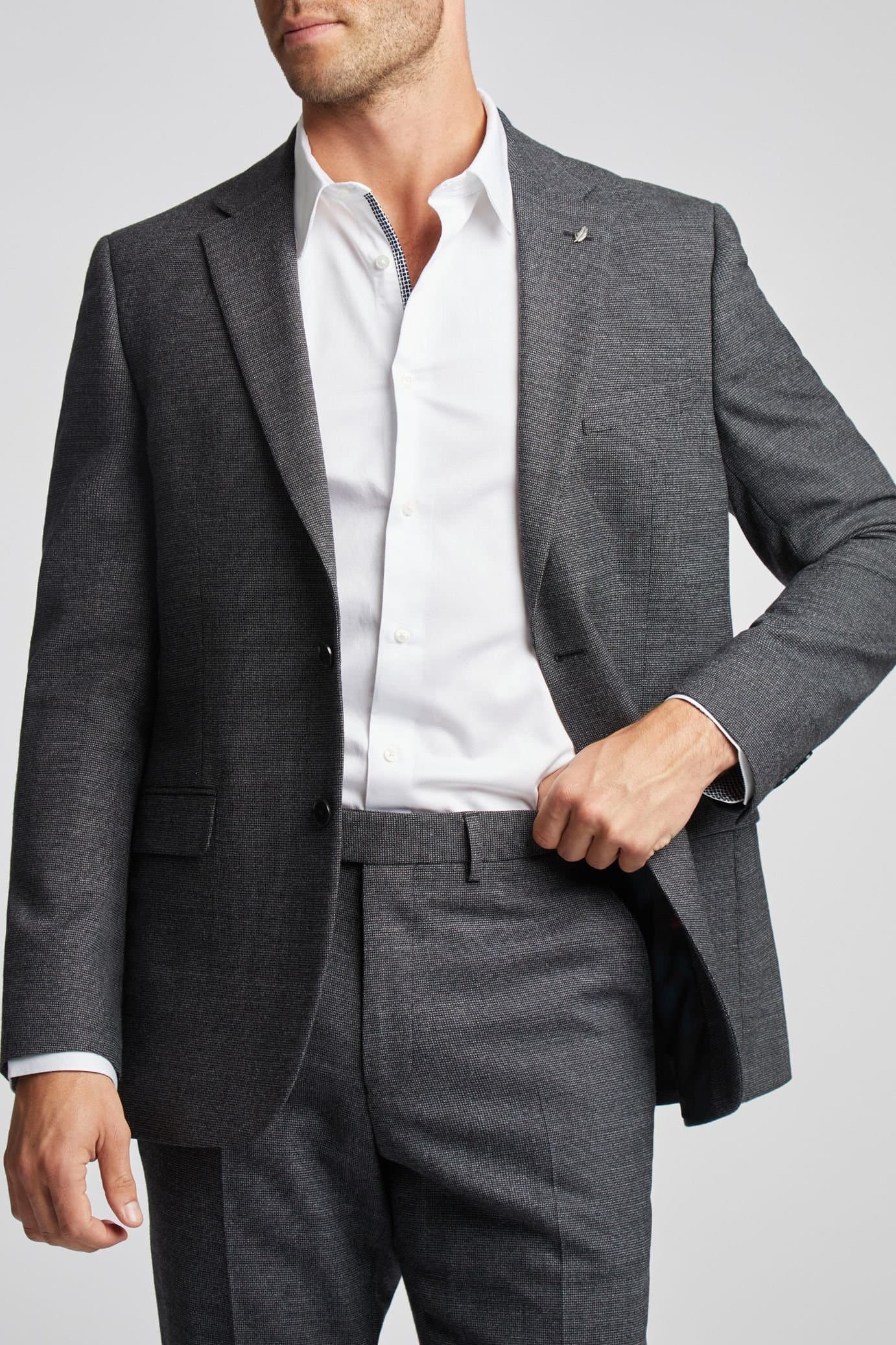 Ted Baker Ted Baker Men's Slim Fit Semi Plain Jacket in Grey