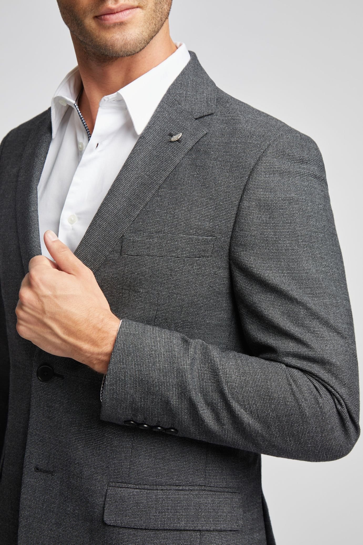 Ted Baker Ted Baker Men's Slim Fit Semi Plain Jacket in Grey - 4