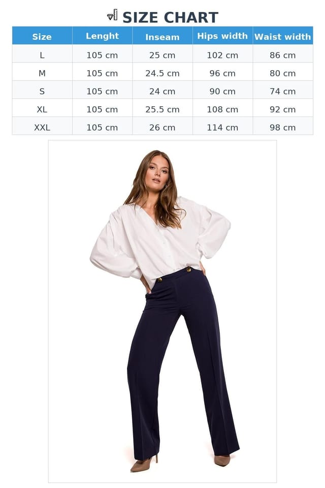 Love Lace Love Lace Women's Elegant Straight Leg Trousers in Blue - 3