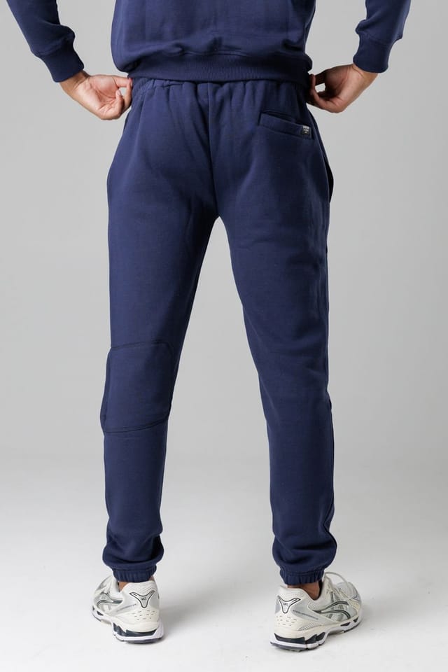 Firetrap Firetrap Men's Regular Fit Cotton Blend Fleece Joggers with Drawstring Waist in Dark Navy - 2