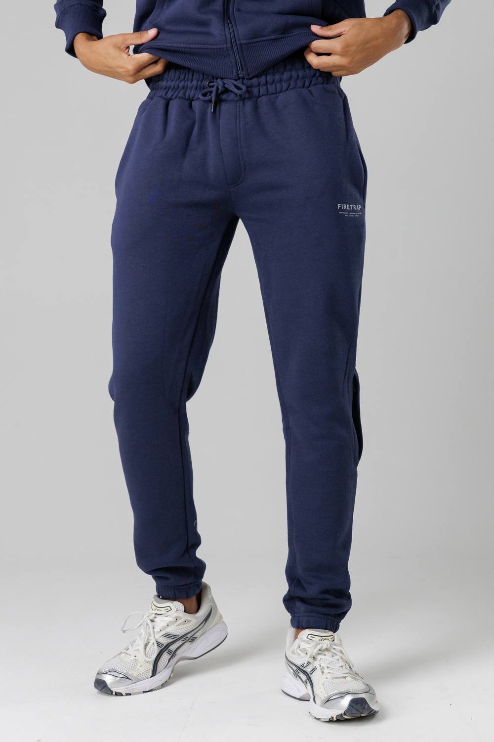 Firetrap Firetrap Men's Regular Fit Cotton Blend Fleece Joggers with Drawstring Waist in Dark Navy - 3
