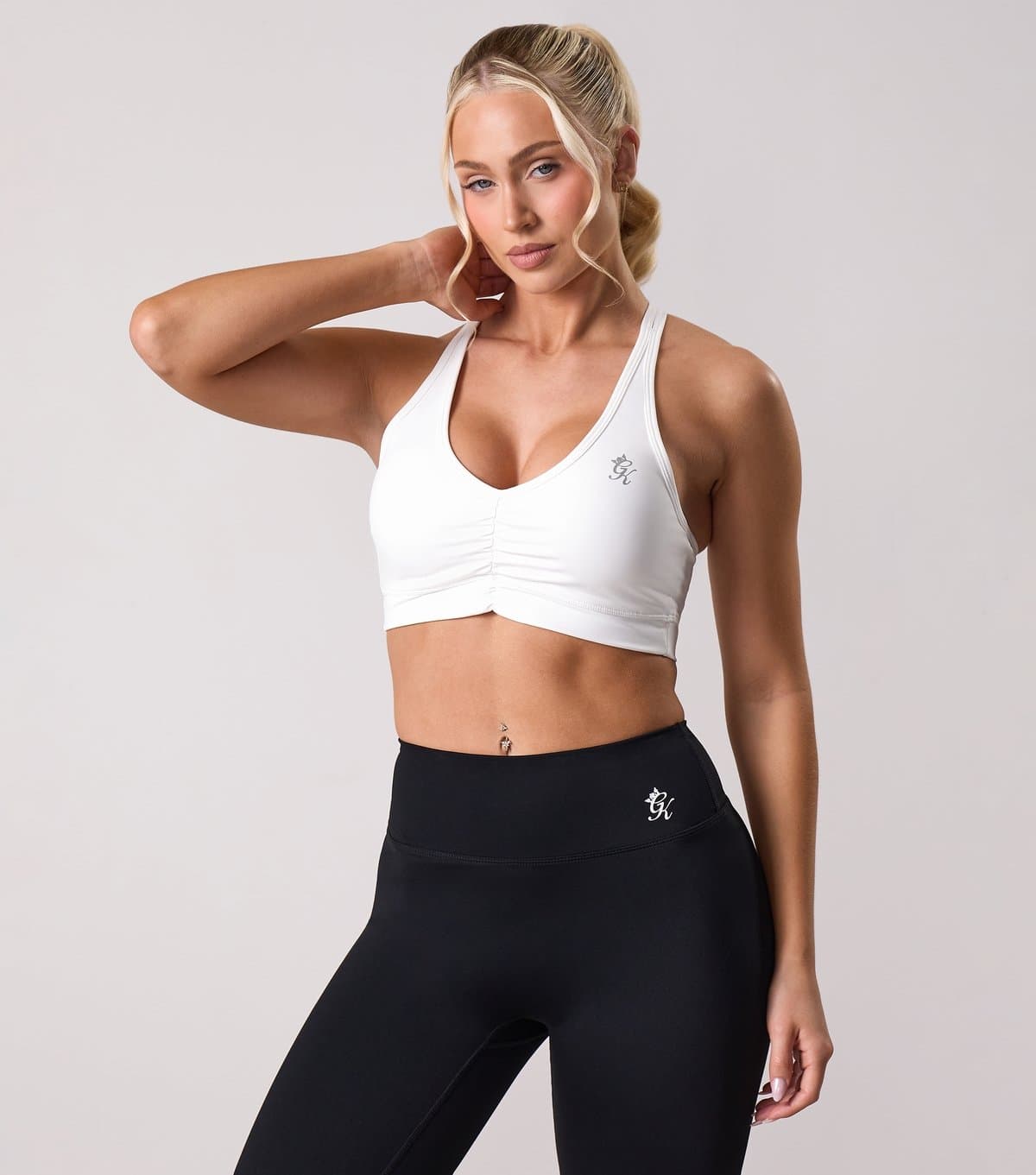 Gym King Women's White 365 Logo Print Sports Bra Gym King New Look