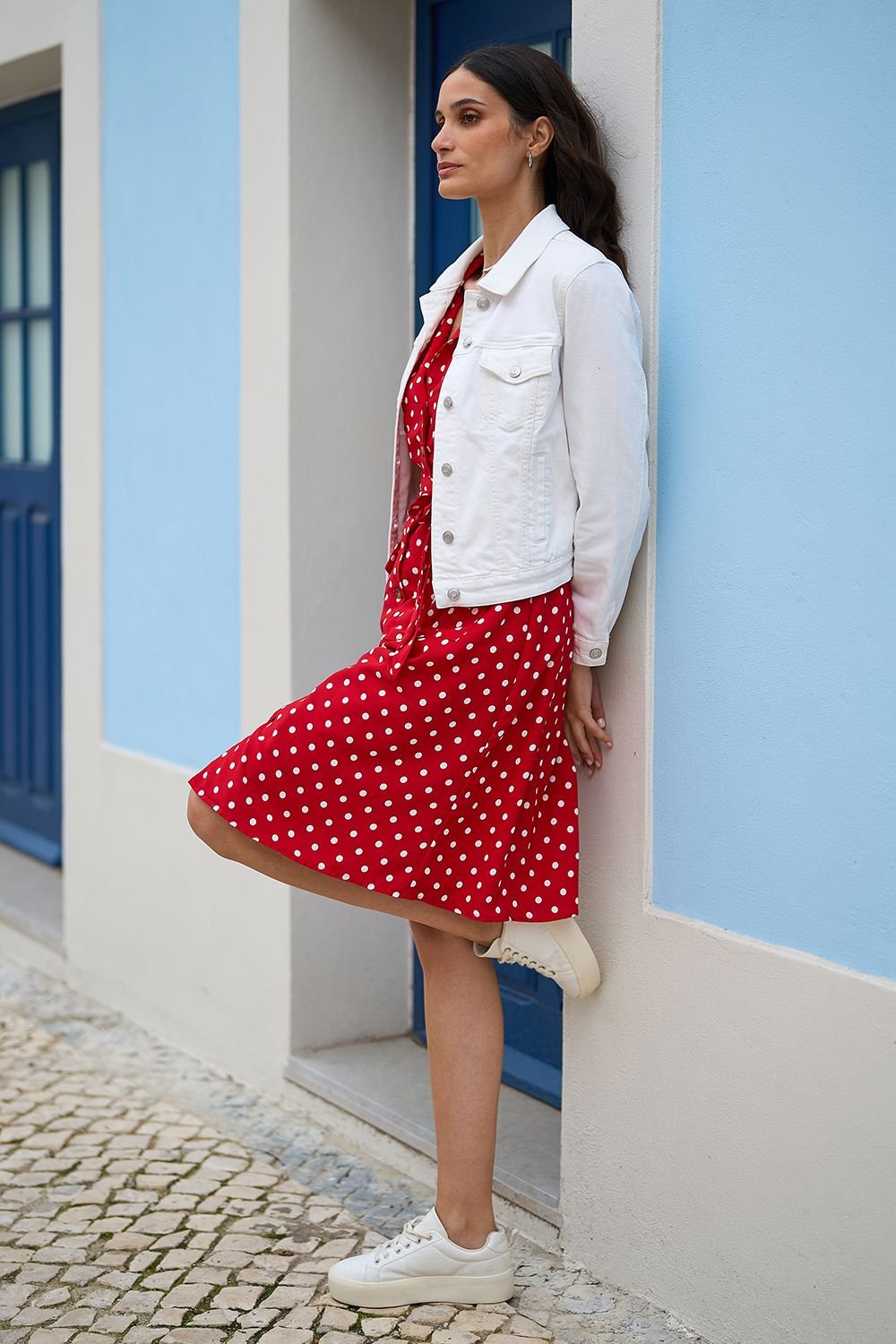 Yumi Yumi Women's White Stretch Cotton Denim Jacket - 4