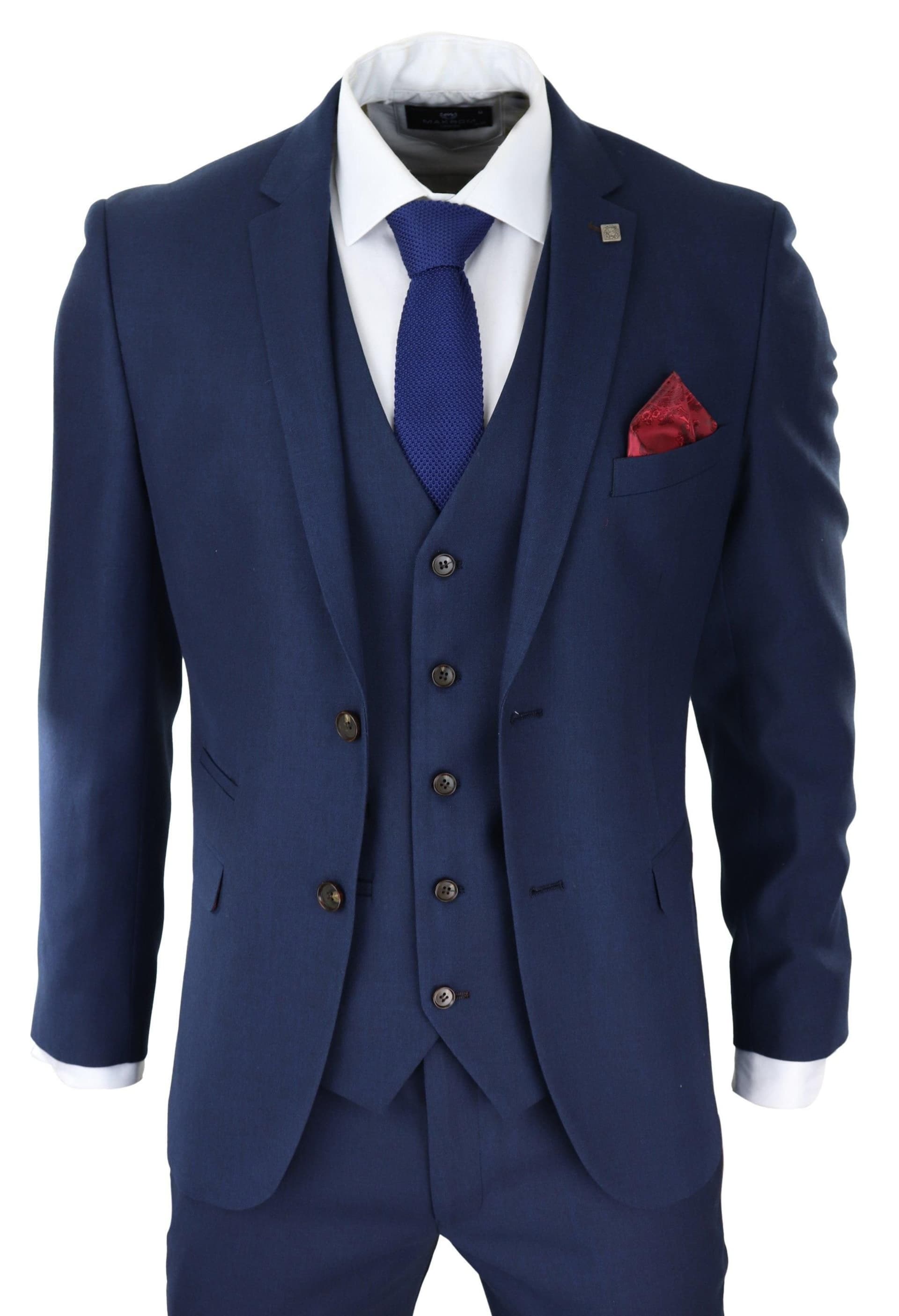 Paul Andrew Paul Andrew Men's Calvin Wedding Navy 3 Piece Suit