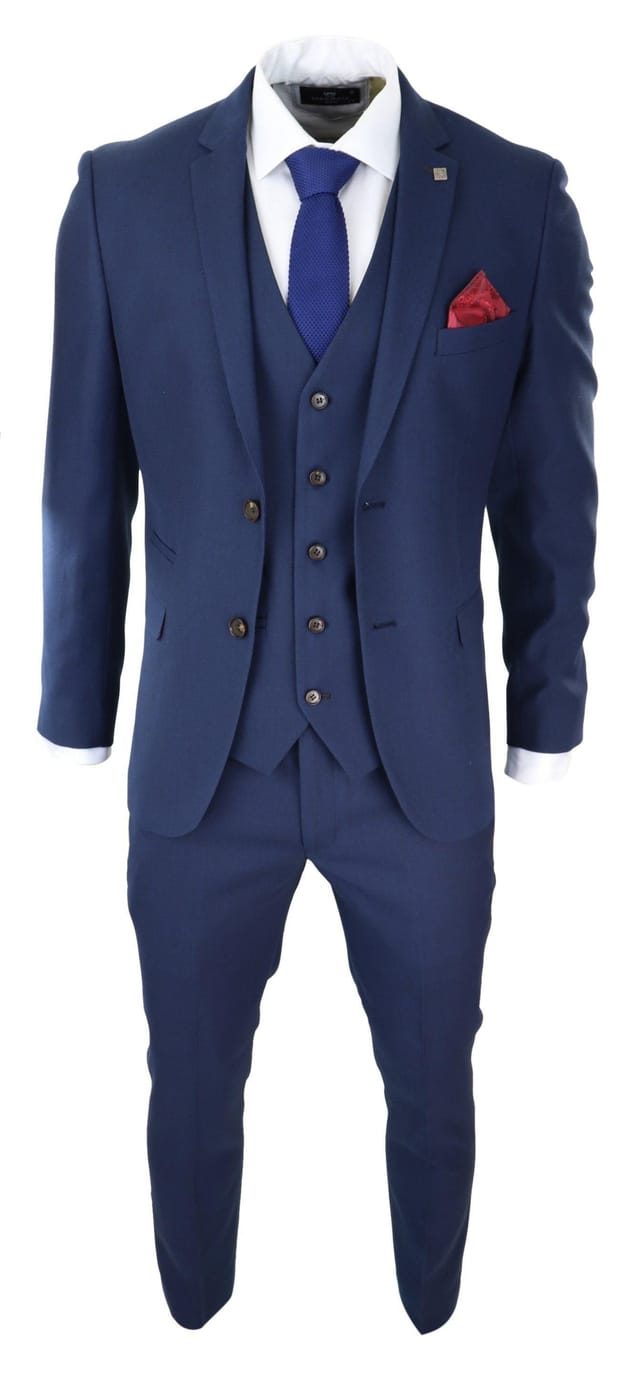 Paul Andrew Paul Andrew Men's Calvin Wedding Navy 3 Piece Suit - 3
