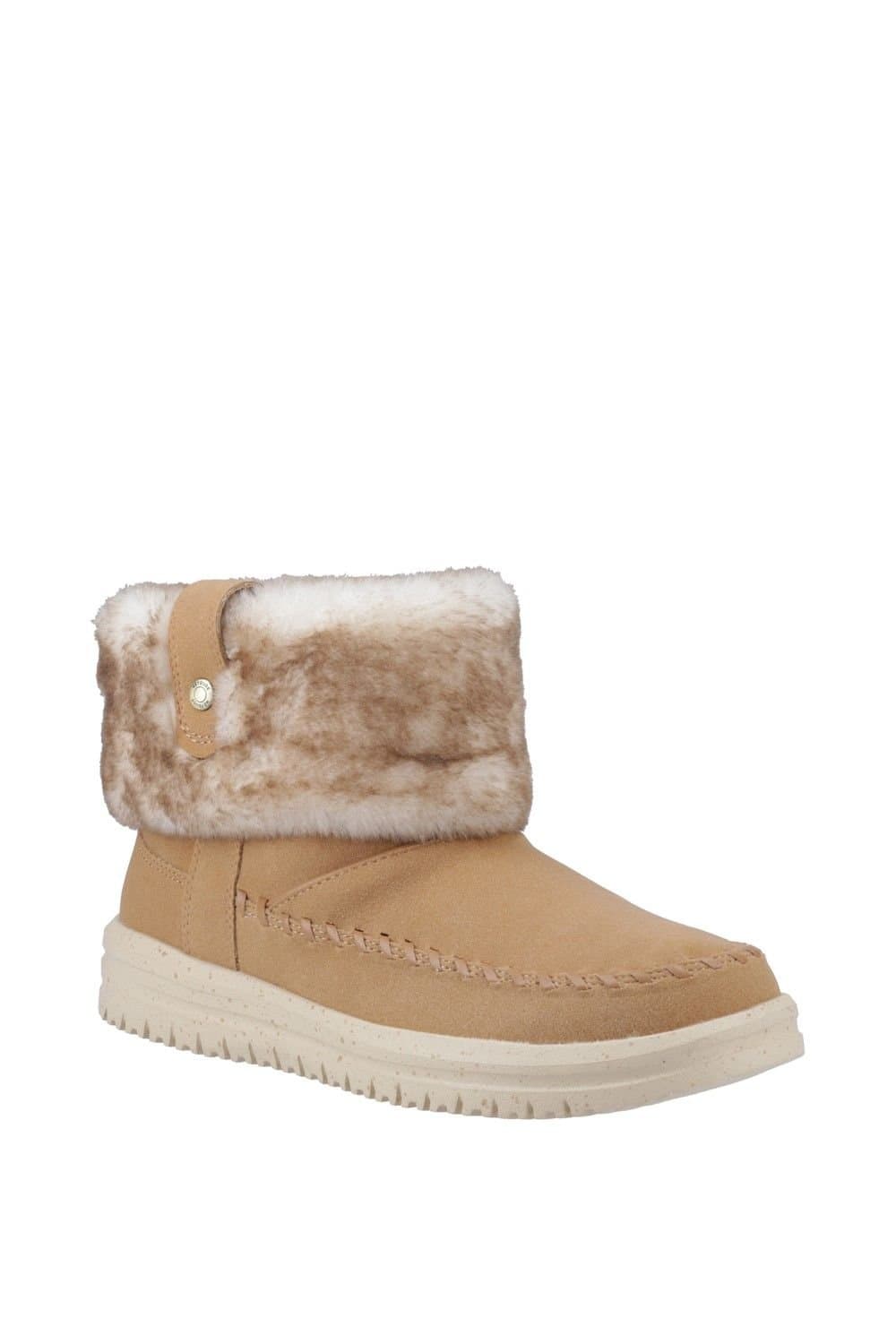 Hey Dude Hey Dude Women's Camden Cuff Classic Cozy Boot in Light Brown
