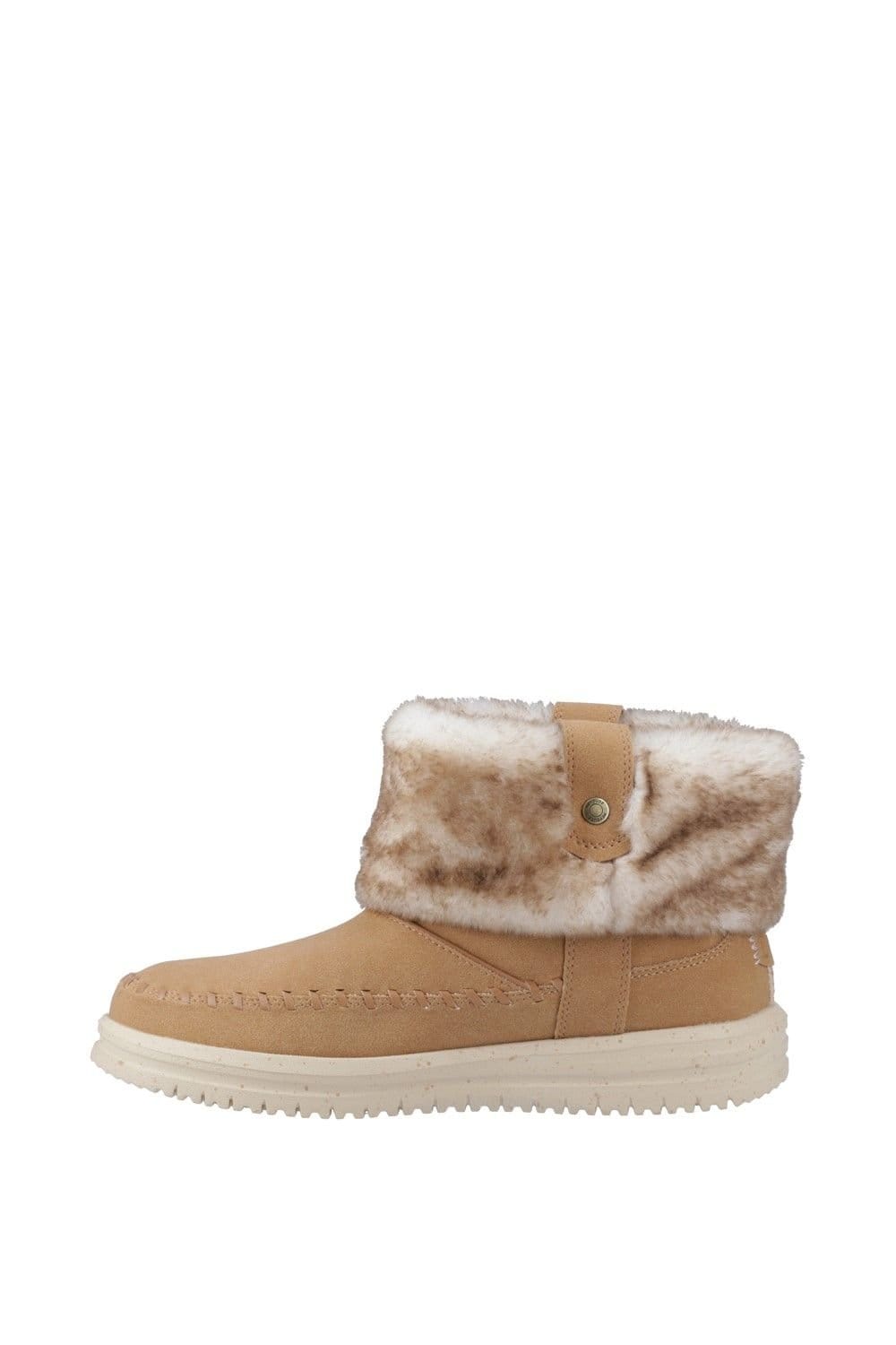 Hey Dude Hey Dude Women's Camden Cuff Classic Cozy Boot in Light Brown - 4