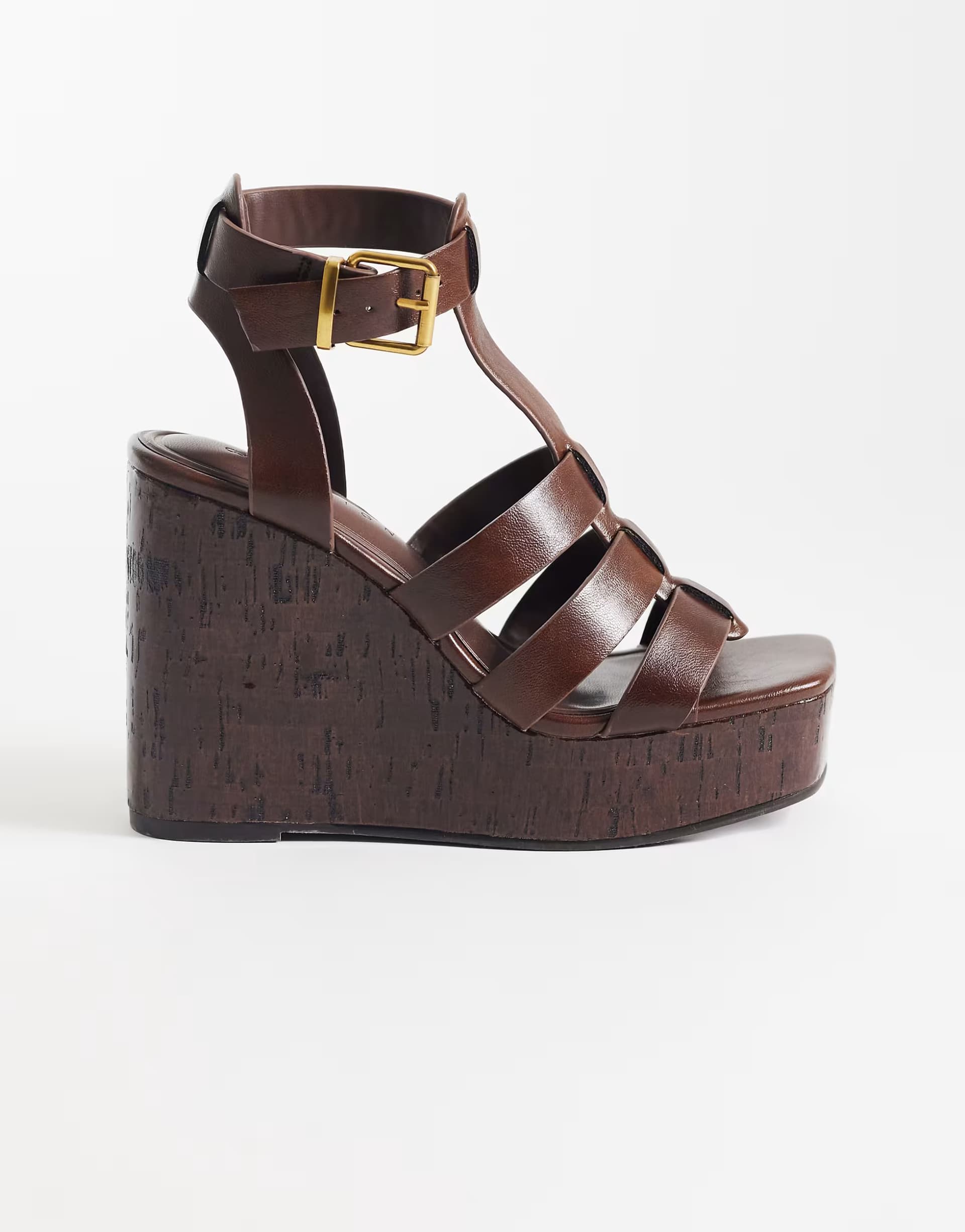 ASOS ASOS DESIGN Tova caged t bar wedges in chocolate