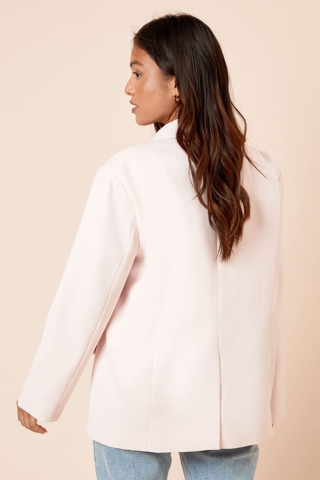 Dorothy Perkins Dorothy Perkins Women's Petite Oversized Double Breasted Blazer in Blush - 3