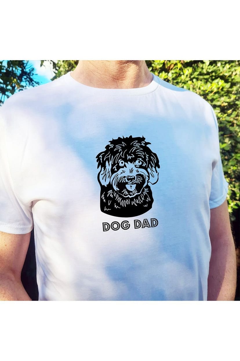 Afewhometruths Afewhometruths Men's Cavapoo Dog Dad T-Shirt in White - 1