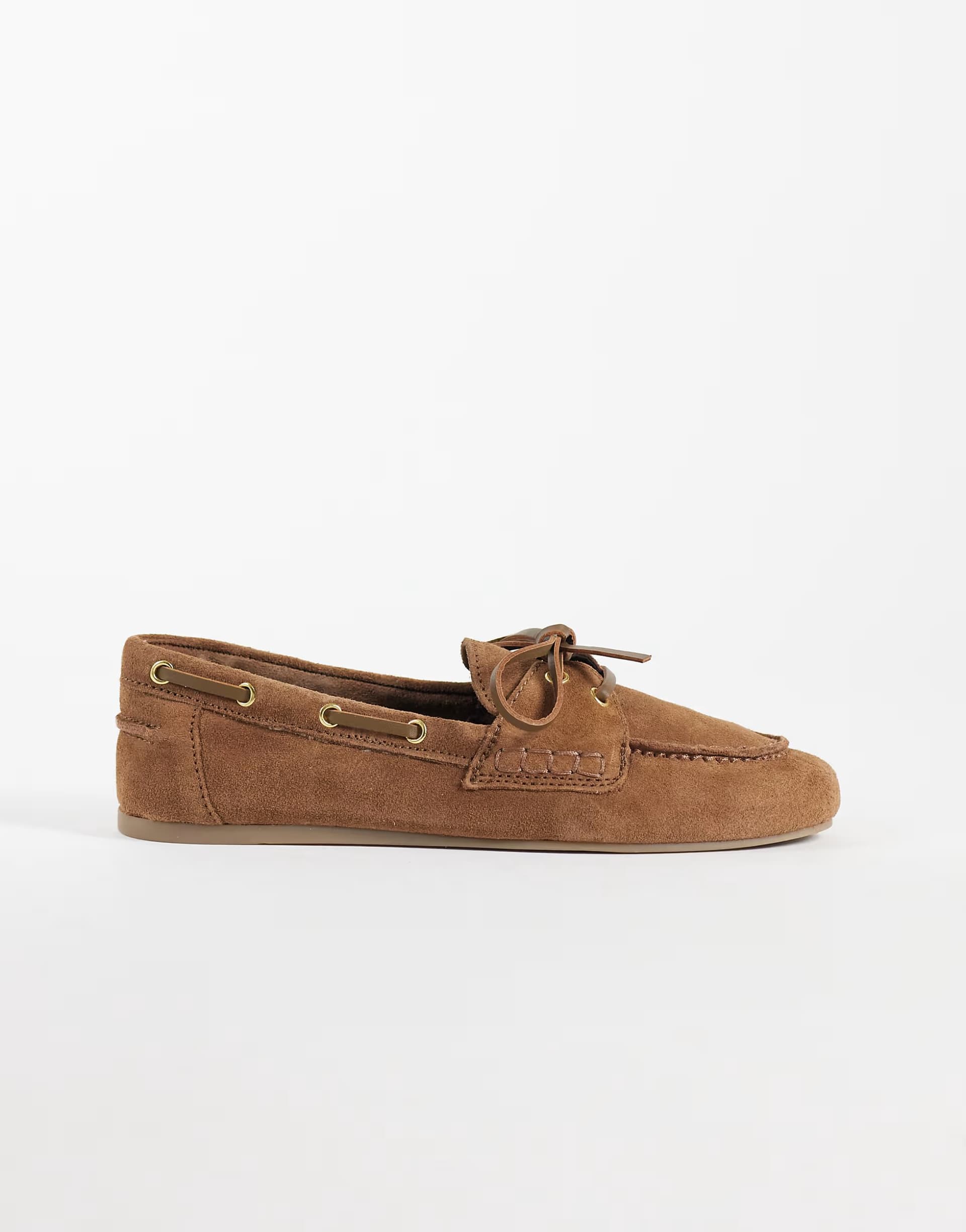 ASOS Mango 100% suede boat shoe in light brown