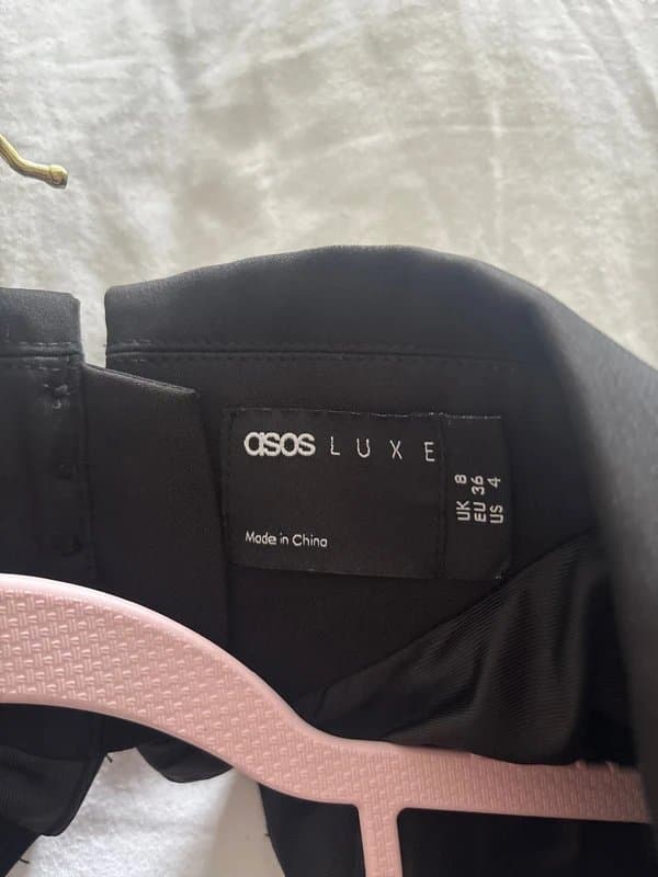 ASOS ASOS Luxe black tailored playsuit UK8