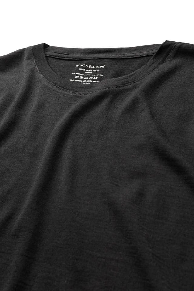 Panos Emporio Panos Emporio Men's Eco Merino Wool Long T-Shirt in Black - 3