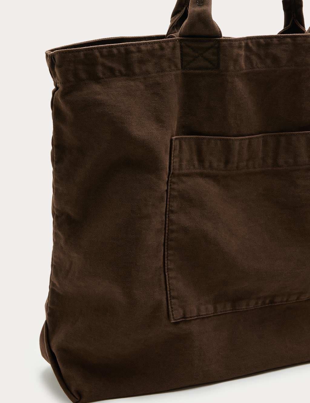 Marks & Spencer M&S Pure Cotton Textured Twill Shopper Bag Brown