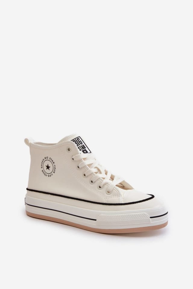 Love Lace Love Lace Women's Big Star Sneakers Autumn Winter Comfort Rubber Sole Insole Grip in White - 2