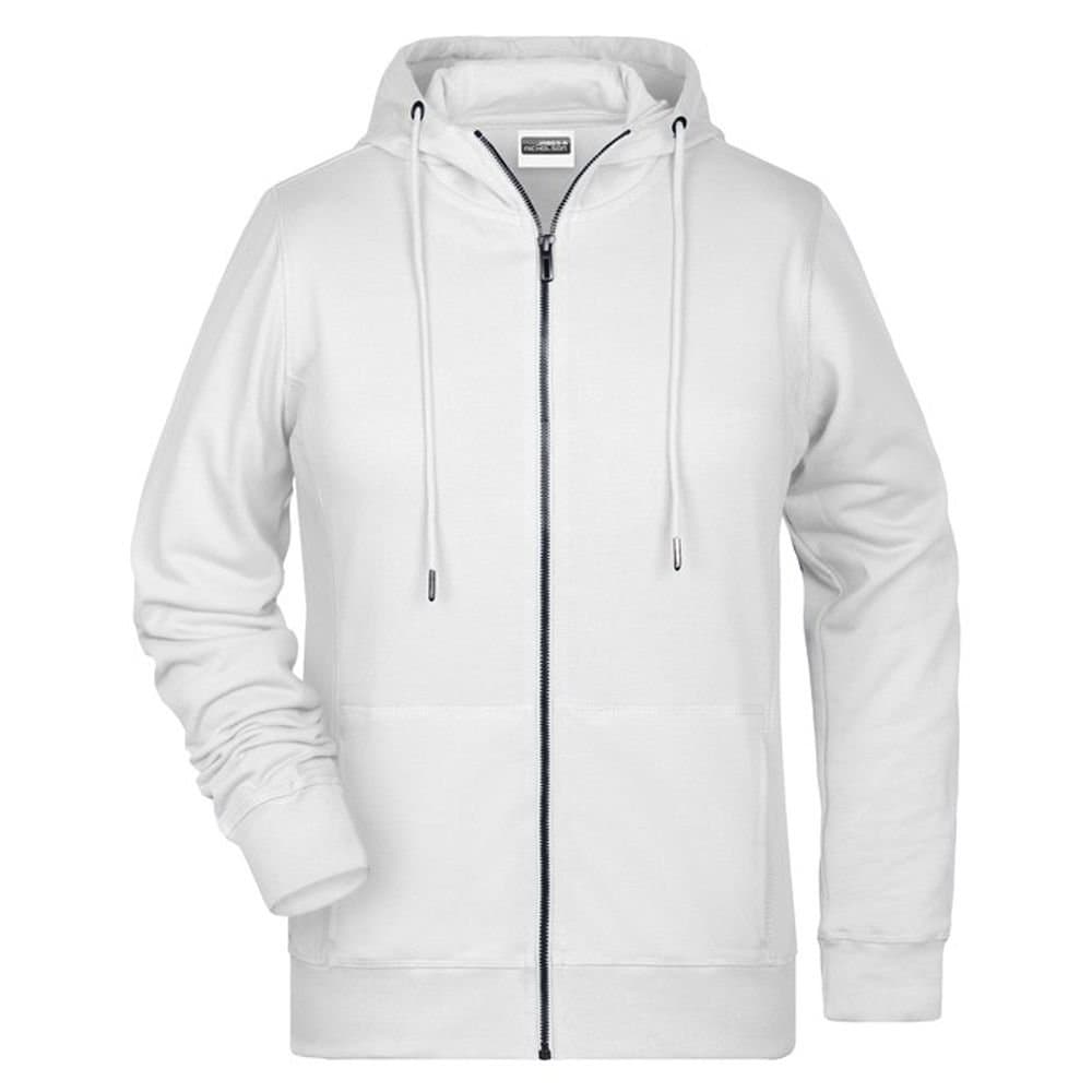 James and Nicholson James and Nicholson Women's Full Zip Hoodie in White