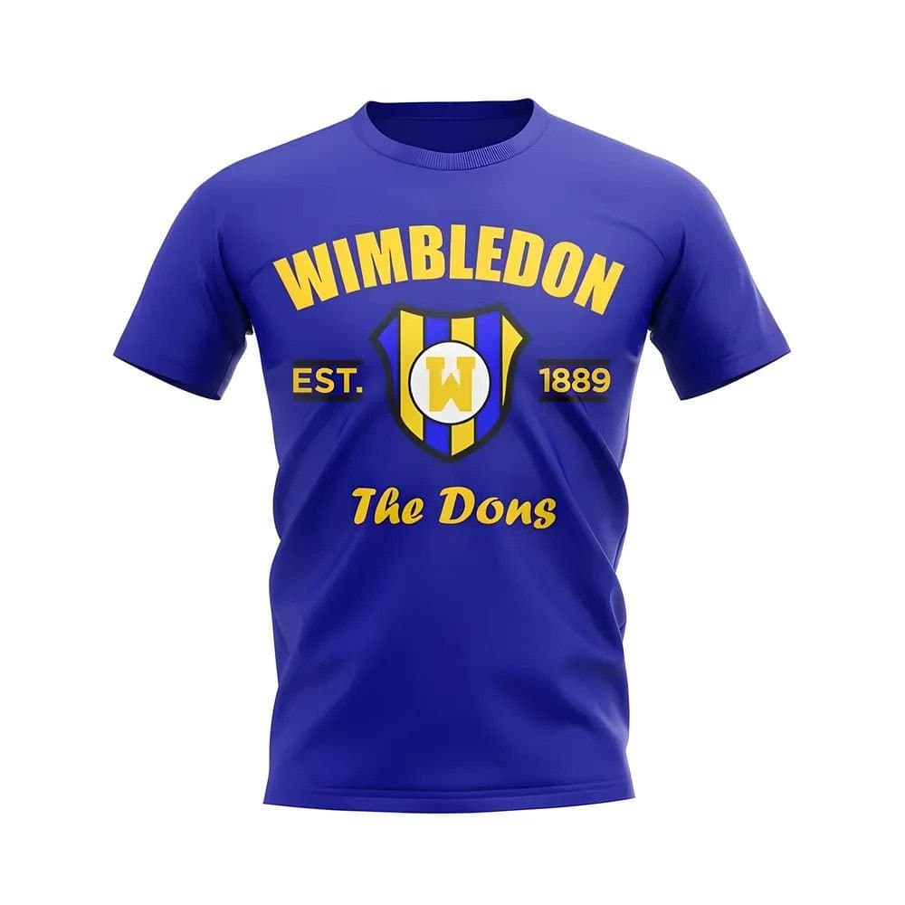 Wimbledon Wimbledon Men's Personalised Established Football T-Shirt in Blue