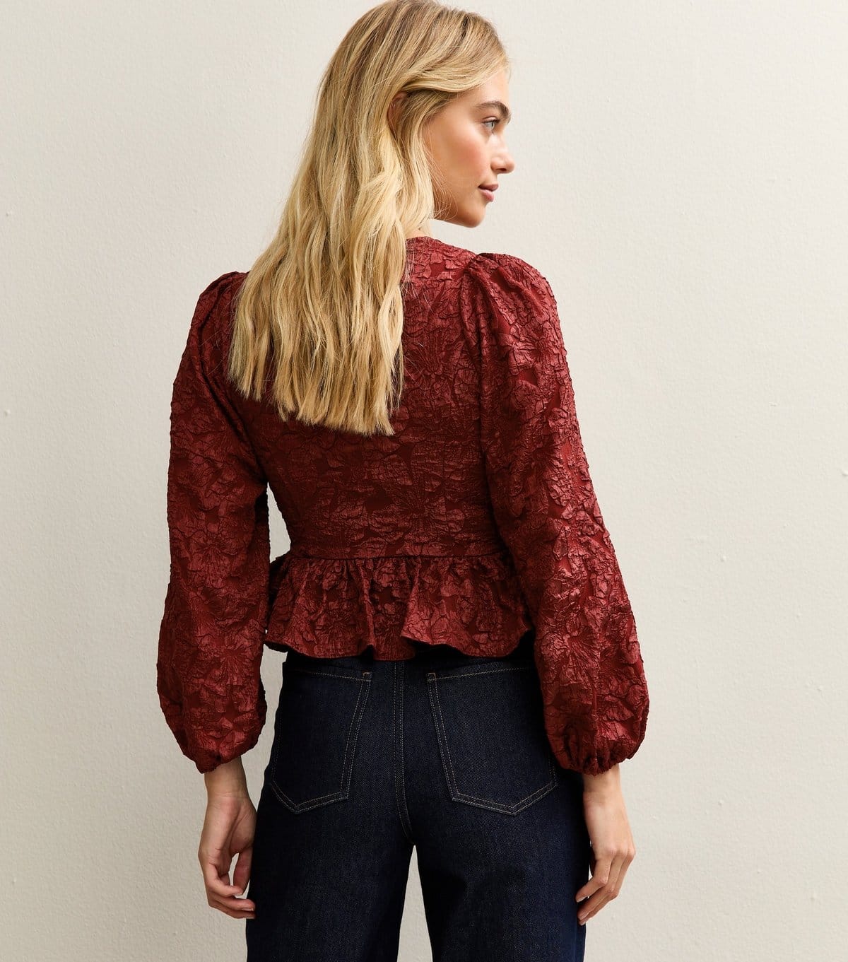New Look Women's Julie Jacquard Square Neck Neck Button Top New Look - 4