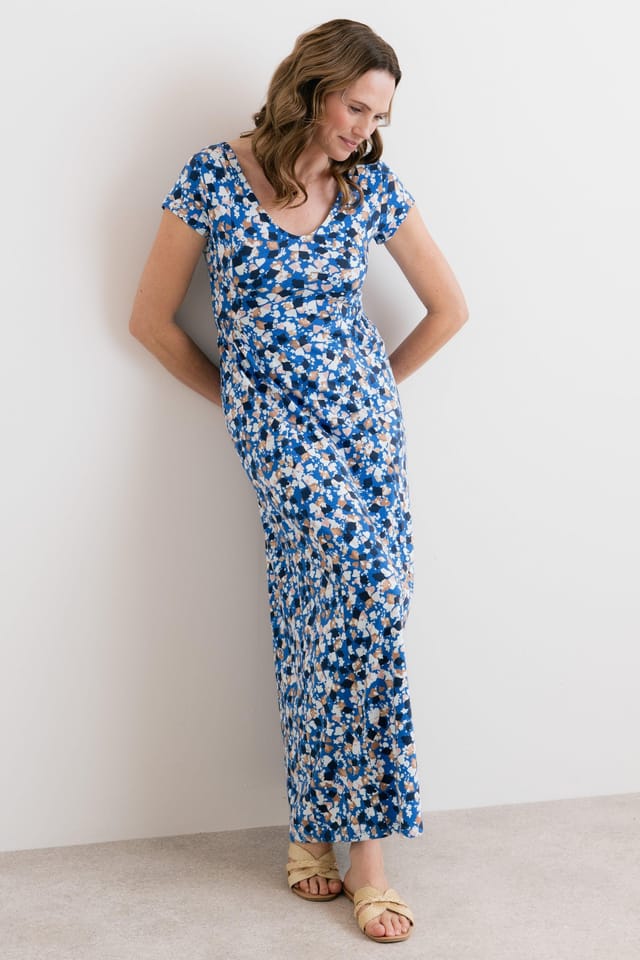 Lily & Me Lily & Me Women's Penelope Cotton Jersey Maxi Dress in Cobalt - 2