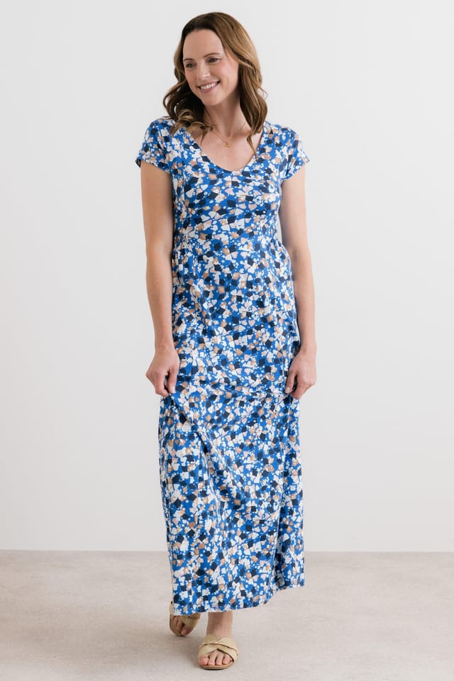 Lily & Me Lily & Me Women's Penelope Cotton Jersey Maxi Dress in Cobalt - 3