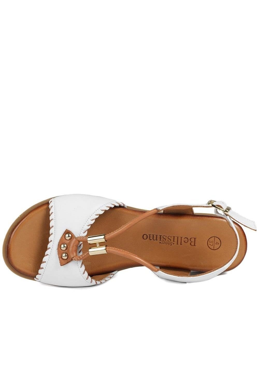 Bellissimo Bellissimo Women's Leather Slingback Wedge Sandals in White - 4