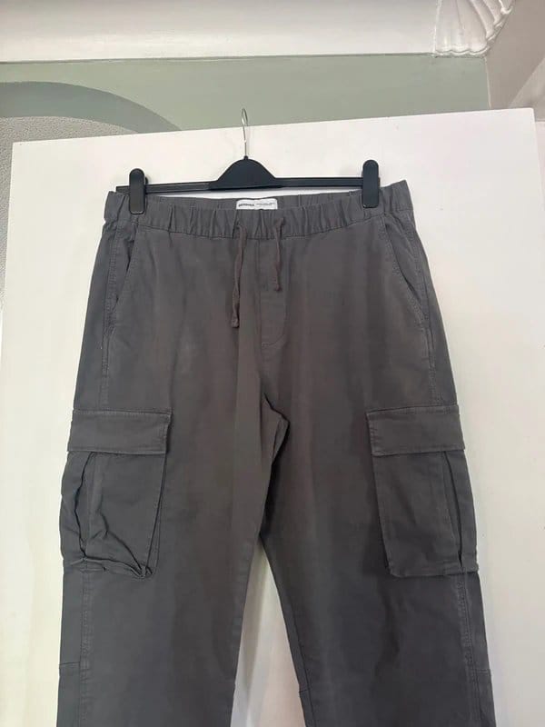 Bershka Men's Grey Cargo Trousers Size XL