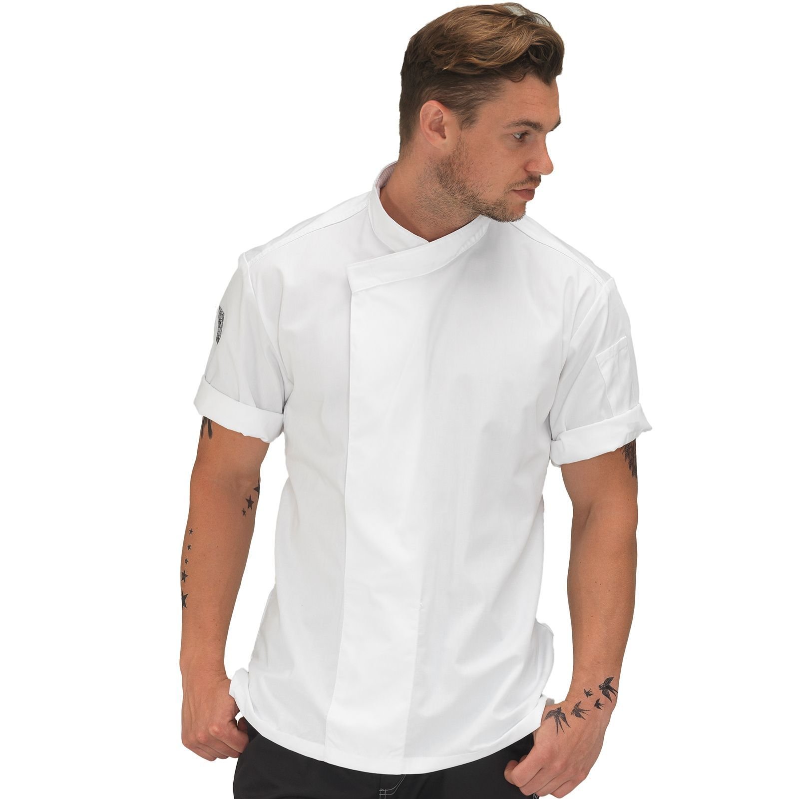 Le Chef Le Chef Men's Academy Short-Sleeved Chef Tunic in White - 2