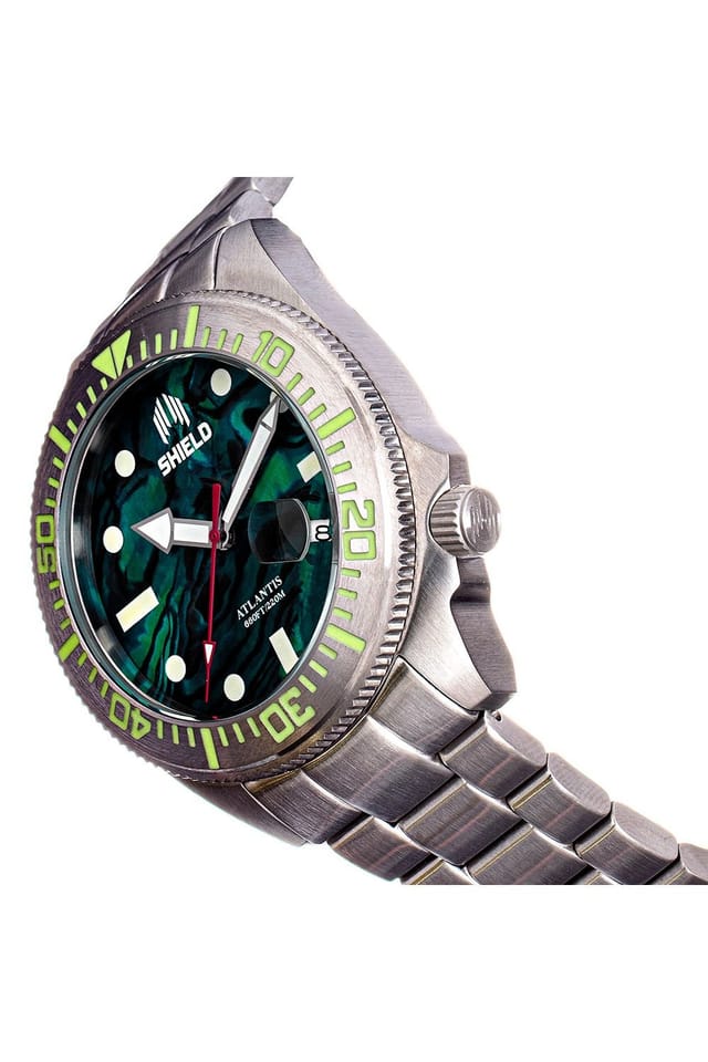 Shield Shield Men's Atlantic Abalone Bracelet Watch with Date in Black - 3