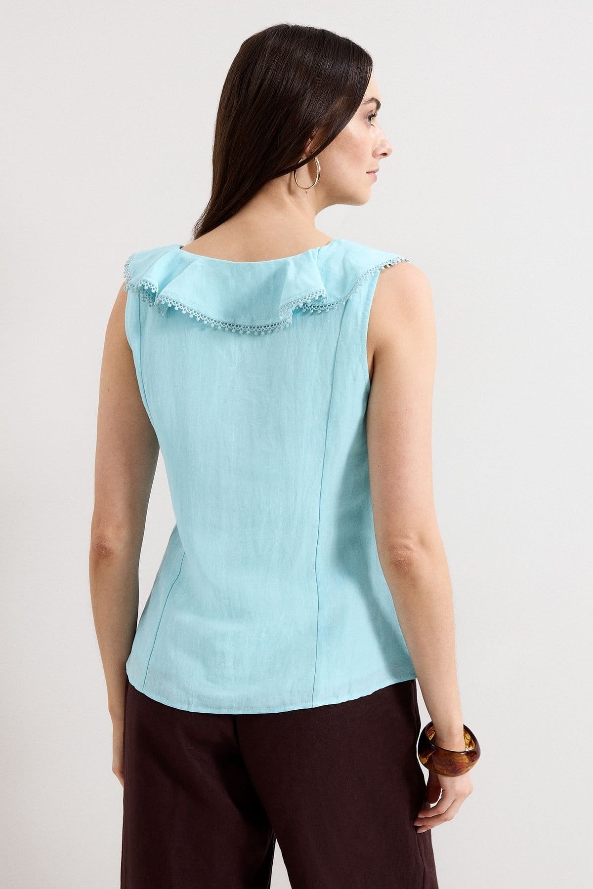 Phase Eight Phase Eight Women's Rhona Sleeveless Linen Blend Blouse in Baby Blue - 4
