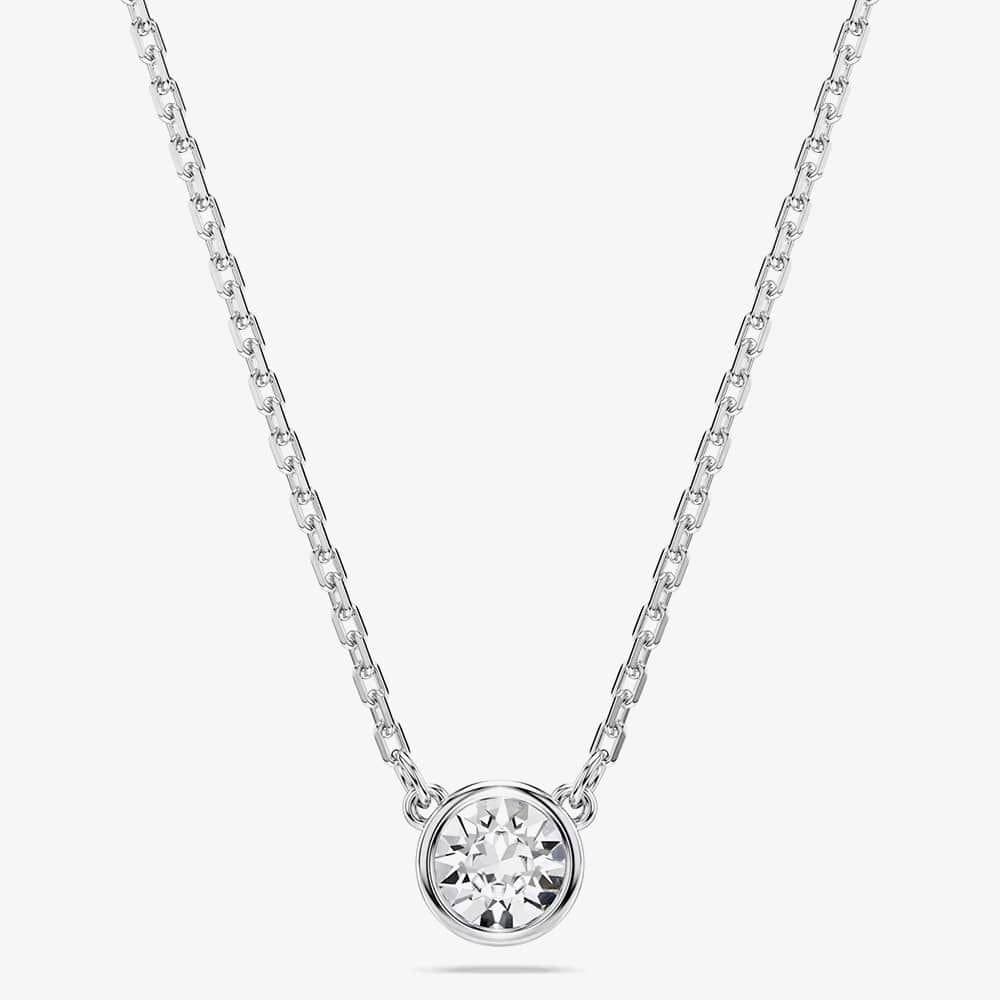 Swarovski Swarovski Women's Imber Rhodium Plated White Round Necklace 5696039 in Silver