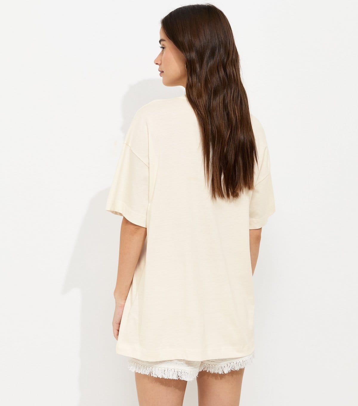 New Look Women's Off White Cotton Laguna Beach Relaxed T-Shirt New Look - 4