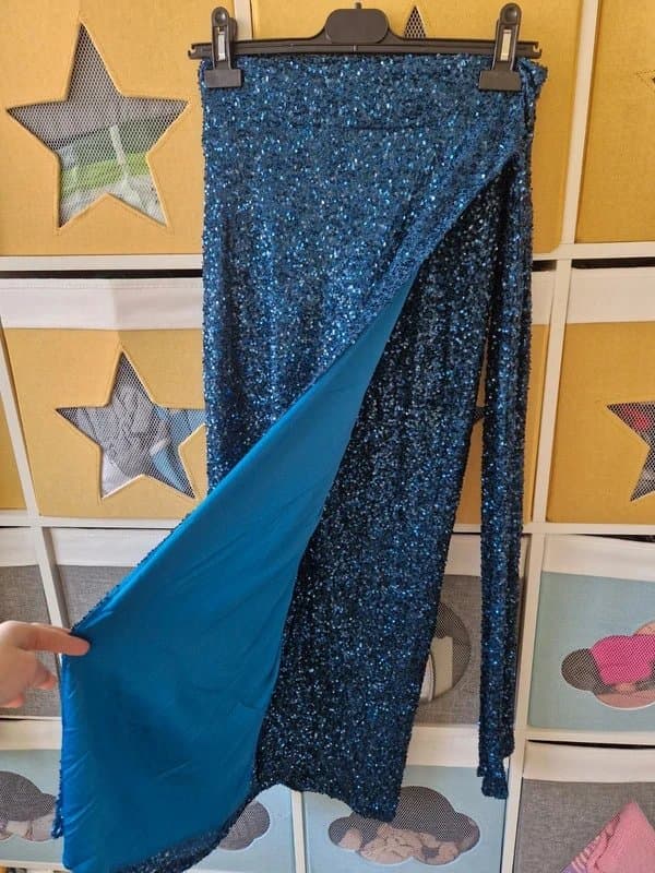 Never Fully Dressed Never fully dressed women's Teal Sequin Jaspre Skirt size 10