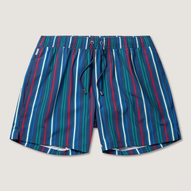 Panos Emporio Panos Emporio Men's Classic pinstripe Swimshort in Blue - 2