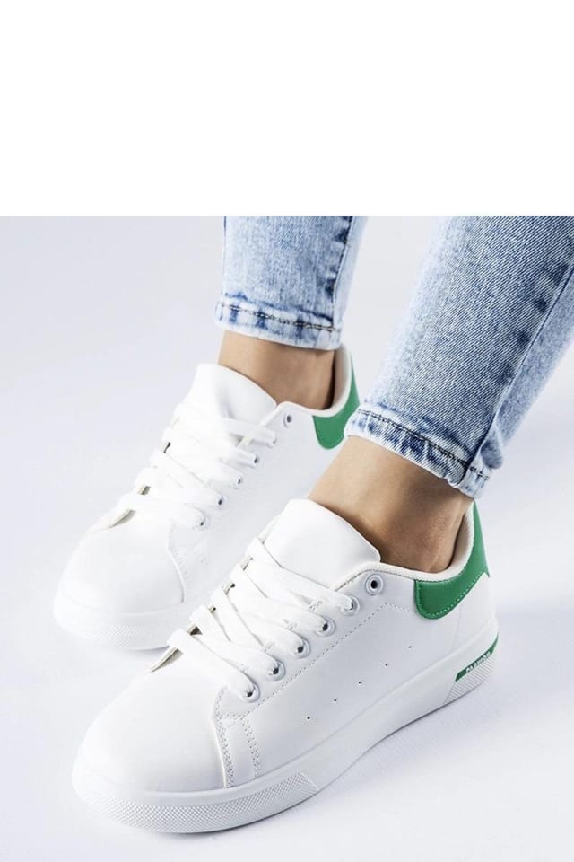 Love Lace Love Lace Women's Sport Summer Sneakers with Lace Up Comfort White Green Fabric - 3