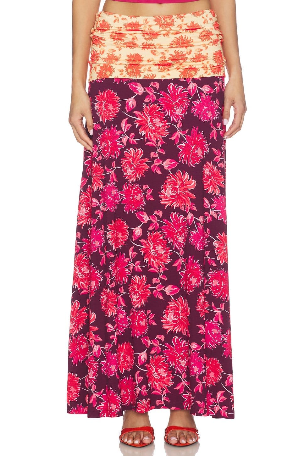 Revolve Multicolor Floral Maxi Skirt