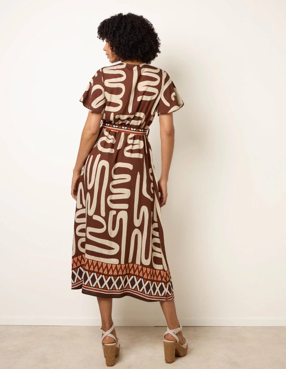 Blue Vanilla Dress With Abstract Print - 4