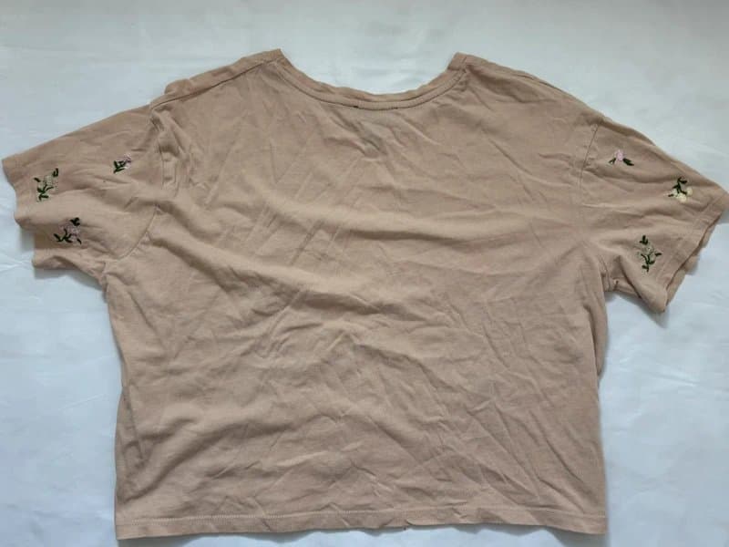 New Look Beige floral embroidered crop top from New Look