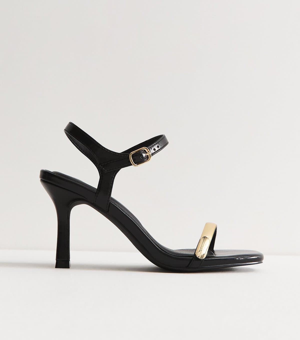 New Look New Look Black Faux Leather Stiletto Sandals
