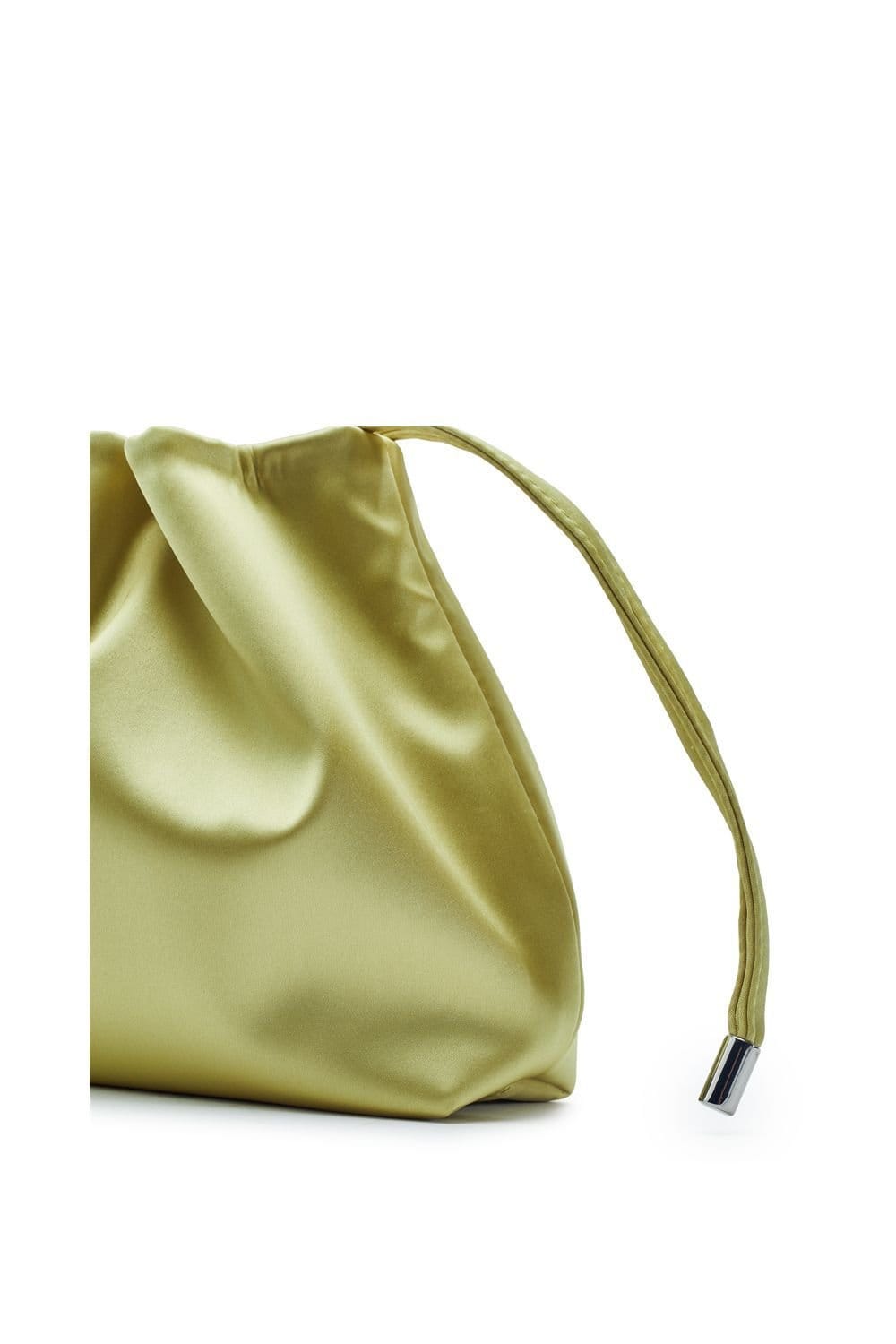 Moda In Pelle Moda In Pelle Women's 'Lotty Bag' Satin Shoulder Bag in Lime - 4